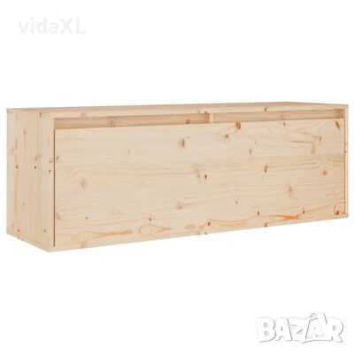 vidaXL Стенен шкаф, 100x30x35 см, борово дърво масив（SKU:813465, снимка 1
