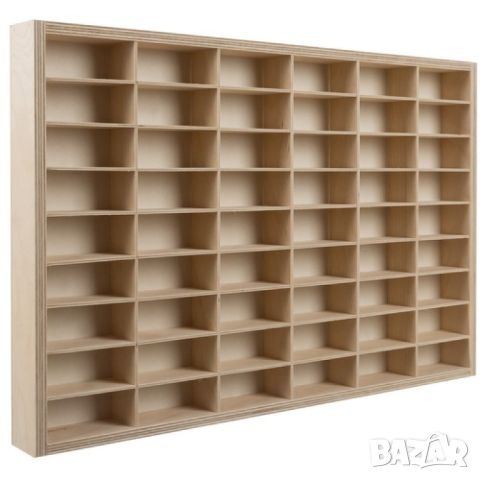 Дървена етажерка за съхранение на колички за стена с 54 отделения оразмеряеми, снимка 6 - Други - 45696157