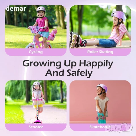 Детска велосипедна каска Odoland за момчета и момичета, регулируема и вентилирана, 5-10 години, снимка 6 - Други - 51180068