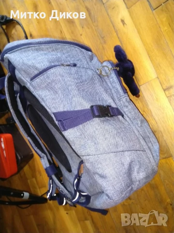 KIPLING SCHOOL BAG UPGRADE CRAFT NAVY C 46х30х21см маркова раница става лаптопс маймунка , снимка 8 - Раници - 50576340