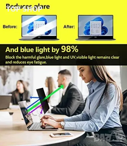 Нов Филтър за поверителност на екран лаптоп 13,3 инча Против отблясъци, снимка 3 - Захранвания и кутии - 49956948