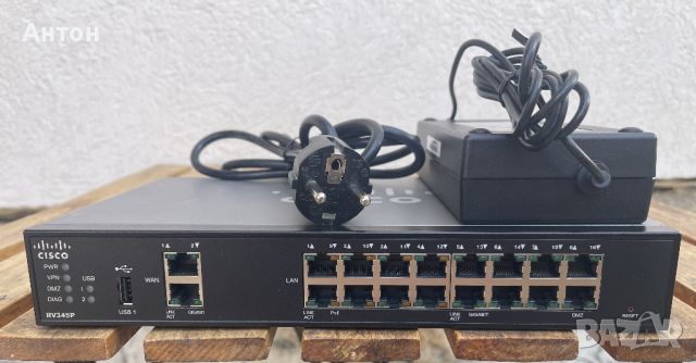  Cisco RV 345P Dual WAN Gigabit VPN Router with 16 LAN 8 Data, 8 (PoE+), снимка 1 - Рутери - 46066877