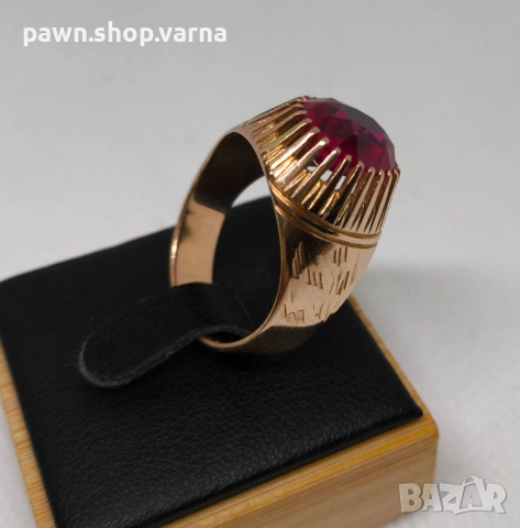 Винтидж златен пръстен – съветско злато, 583, снимка 4 - Пръстени - 51859366