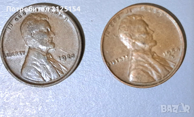Лот Лнкълн цент,1925/1954 г., снимка 2 - Нумизматика и бонистика - 53083898