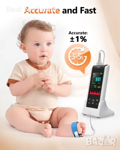 Акумулаторен пулсов оксиметър HealthTree, снимка 5 - Друга електроника - 50161120