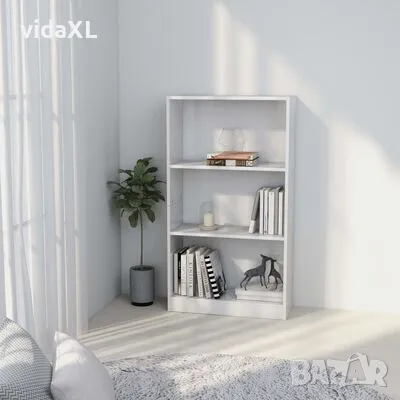 vidaXL 3-етажна библиотека, бяла, 60x24x109 см, инженерно дърво(SKU:800864), снимка 2 - Други - 48135535