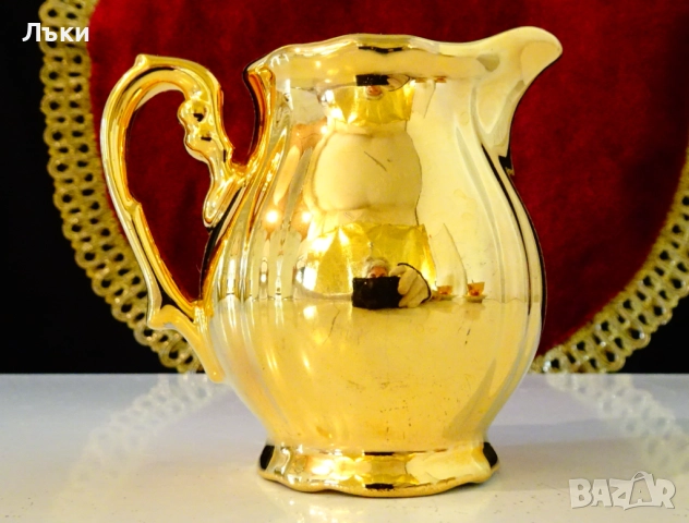 Сервиз за кафе баварски порцелан,чисто злато,роза,барок. , снимка 5 - Антикварни и старинни предмети - 52056365