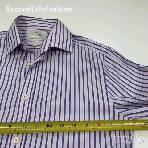 Hawes & Curtis мъжка риза райе размер М оригинал , снимка 4 - Ризи - 54173308