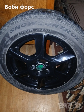 Лети джанти със зимни гуми 5×100 57.1ц.о. шкода, снимка 3 - Гуми и джанти - 53980024