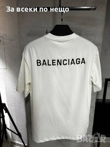 Balenciaga Мъжка Бяла Тениска👕Мъжка Блуза С Къс Ръкав В Бял Цвят Код MensPoint68, снимка 2 - Тениски - 53716598