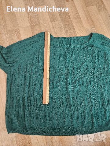 Лек и мек плетен пуловер блуза топ на дупки  L XL XXL размер, снимка 3 - Блузи с дълъг ръкав и пуловери - 45792522