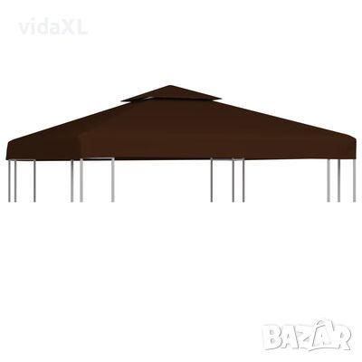 vidaXL Двоен покрив за шатра, 310 г/м², 3x3 м, кафяв(SKU:46615, снимка 1 - Градински мебели, декорация  - 45318549