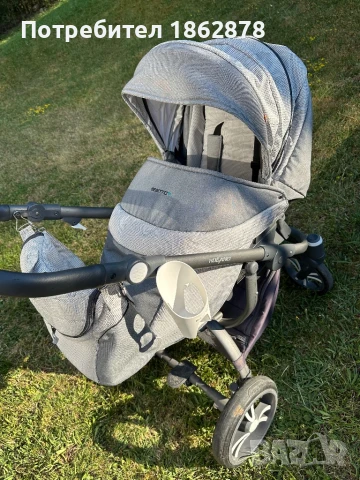 Бебешка количка Bebetto Holland 2 в 1 + кошче за кола, снимка 5 - Детски колички - 51010401