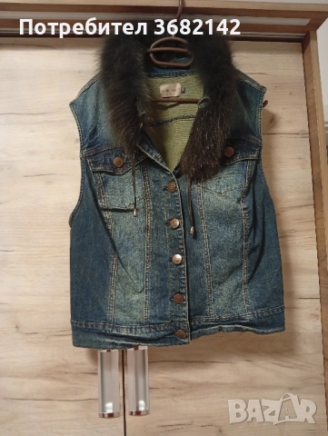 продавам Дънков елек с естествена яка , снимка 2 - Елеци - 51468264