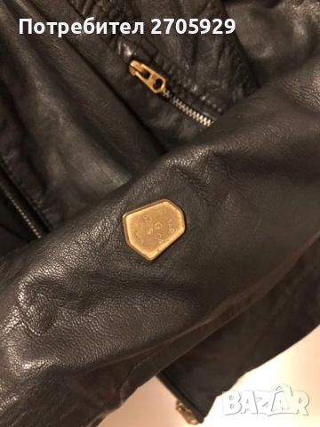 G-star Raw черно вталено яке от изцяло естествена кожа, размер XS/S, снимка 9 - Якета - 51487070