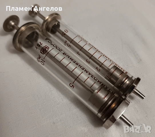 Лот от 2броа стъклени спринцовки, снимка 6 - Антикварни и старинни предмети - 53715876
