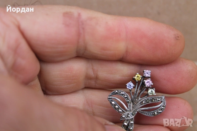 Дамска брошка с маркзити, снимка 3 - Пръстени - 53863089
