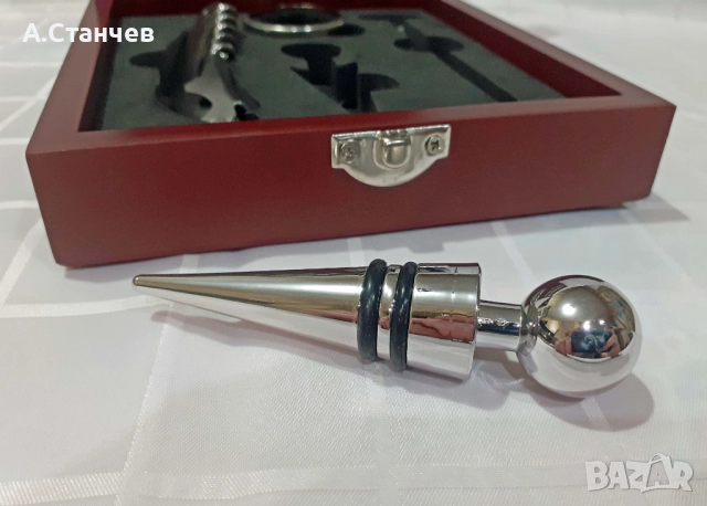 Комплект шах с аксесоари за вино, снимка 5 - Аксесоари за кухня - 52930532