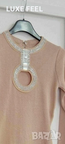 Дамска Рокля - Бежава ✨, снимка 2 - Рокли - 53225847