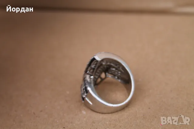 Дамски сребърен пръстен с камък, снимка 4 - Други стоки за дома - 49753850