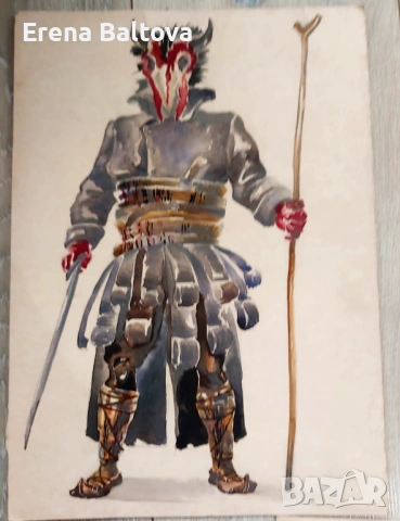 🍀Скици  театрални костюми   акварел, снимка 2 - Картини - 53912300