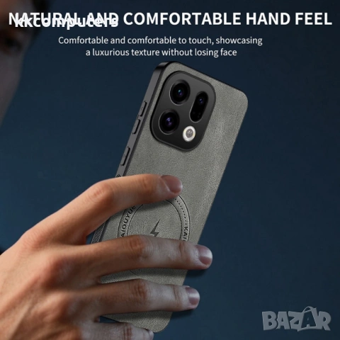 Магнитен Калъф WANLONFENG SD1 за Oppo Find X9 5G - Nappa кожа, PC+TPU, Тънък, Вкл. Протектор - 4 Цвя, снимка 6 - Калъфи, кейсове - 53412254