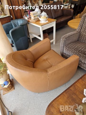 Кресло#естествена кожа , снимка 4 - Дивани и мека мебел - 46455170