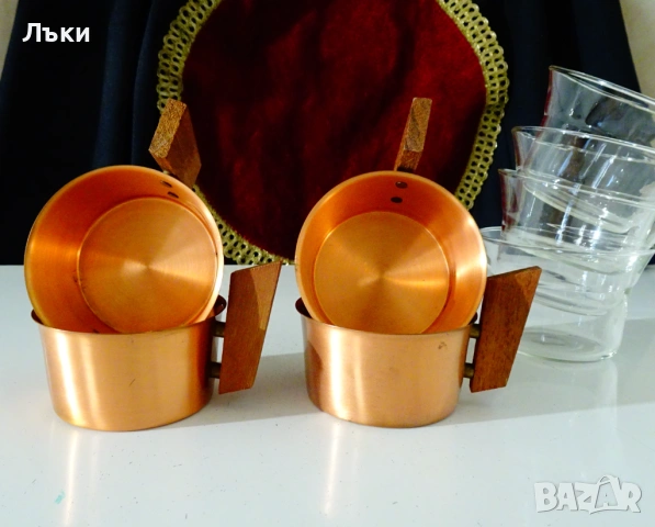 Медни чаши,чиста мед плюс стъклена чаша. , снимка 6 - Антикварни и старинни предмети - 54058418