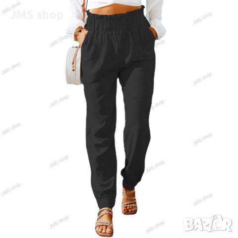 Дамски ежедневни класически едноцветни плисирани панталони с пълна дължина, 10цвята , снимка 5 - Панталони - 45513456