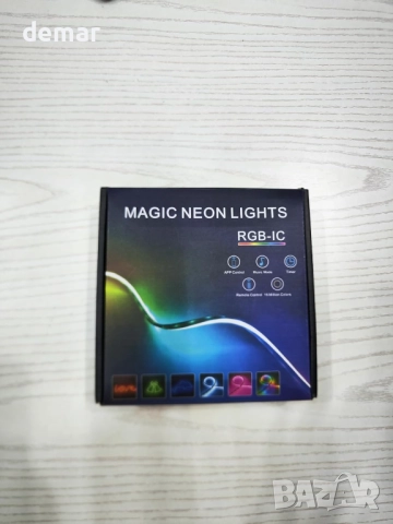 FWoche LED неонова въжена светлина 5M, RGB IC светлинна лента Bluetooth приложение и IR дистанционно, снимка 8 - Лед осветление - 52128873