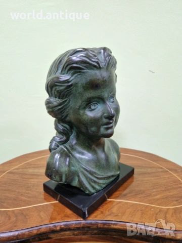 Уникален антикварен колекционерски френски керамичен авторски бюст , снимка 6 - Антикварни и старинни предмети - 53214483