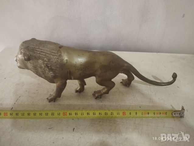 Месингова статуетка лъв, снимка 4 - Други ценни предмети - 45341985