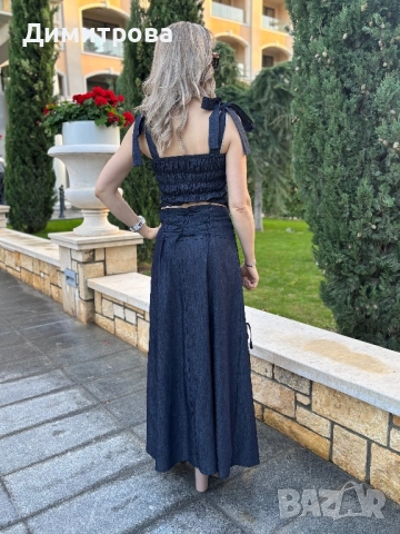 Дълга дънкова  пола с капси XS, S, M , L, XL, снимка 8 - Поли - 52443185