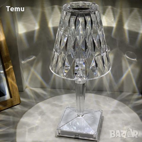 Конусовидна декоративна настолна лампа с usb кабел и дистанционно - тип кристална лампа. Представете, снимка 13 - Настолни лампи - 45675443