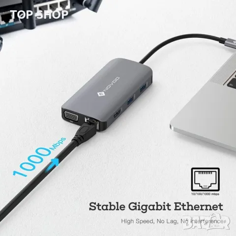 NOVOO 9 в 1 R9 USB C ХЪБ, снимка 4 - Друга електроника - 48735197