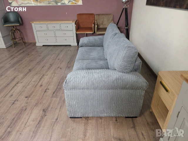 Сив диван от плат с функция сън, снимка 11 - Дивани и мека мебел - 53719401