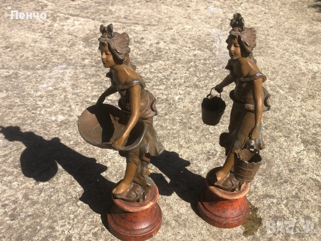 чифт старинни метални фигури, снимка 7 - Антикварни и старинни предмети - 49729809