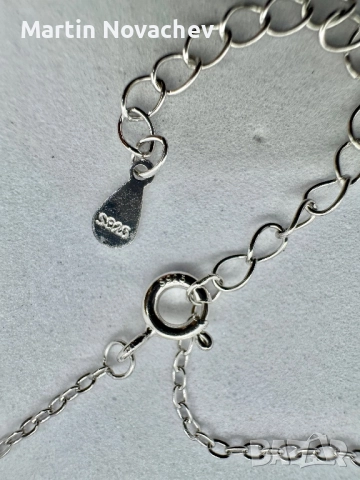 Сребърно колие с мойсанит (Диамант) 0.5 карата, снимка 9 - Колиета, медальони, синджири - 52371035