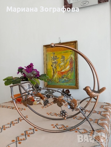 Свещници ковано желязо и др. - 9 бр., - Метална стойка за вино, - за Картина, икона, снимка 16 - Декорация за дома - 49355842