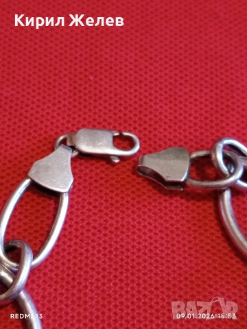 Масивна сребърна гривна много красива майсторска ръчна изработка 53066, снимка 7 - Гривни - 53044917