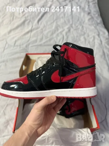 NIKE Jordan Retro Patent Bred, снимка 6 - Кецове - 48542930