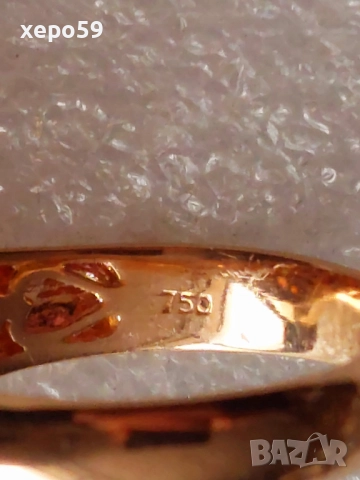 Лот златни пръстени с цитрин,корал,тюркуаз и диаманти,злато 750/цени,1800,900,750 евро., снимка 14 - Пръстени - 52307676