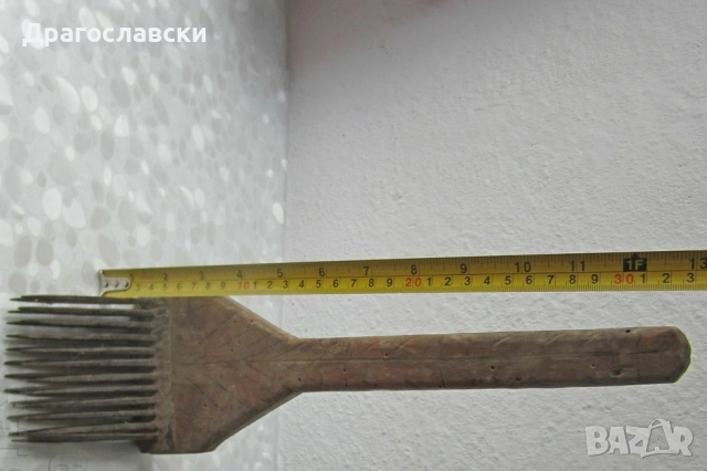 Различни: СТАР битов ДАРАК ЧЕПКАЛО за ВЪЛНА дърво метал, инструмент, мотовилка, мотовилки, битов кът, снимка 16 - Антикварни и старинни предмети - 28877157