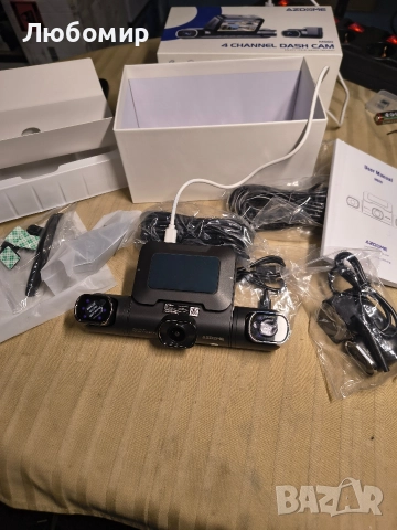 AZDOME 360° 4-канална видеорегистратор за автомобили отпред и отзад, вградена 128GB eMMC, , снимка 4 - Аксесоари и консумативи - 52920385