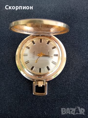 Швейцарски джобен часовник  - WELTA - 17 рубина с позлата, снимка 5 - Джобни - 46448033