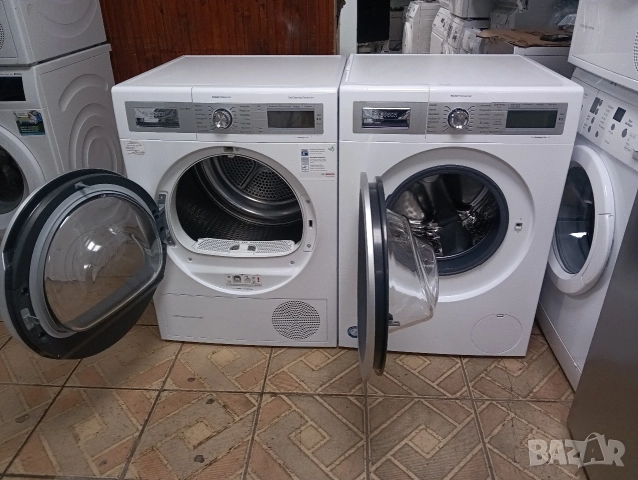 Комплект пералня и сушилня с термопомпа Бош Bosch Home Professional A+++ 8кг Made in Germany , снимка 4 - Перални - 52787498