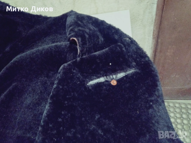 Офицерска шуба от соца дълга естествена кожа на Велур Ловеч размер ХЛ, снимка 4 - Якета - 52943909