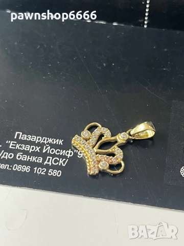 Златна висулка 14 К, снимка 3 - Колиета, медальони, синджири - 52801360