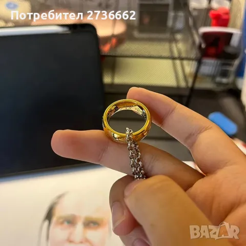 💍Sauron's All Powerful Ring (LOTR Hobbit) - Пръстена с гравираното елфско слово !, снимка 4 - Пръстени - 46838276