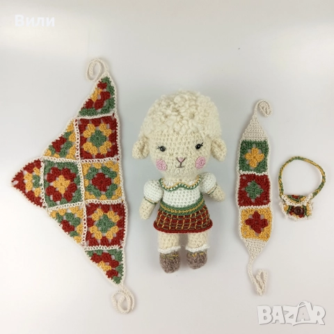 Агънце плетена играчка, играчка ръчна изработка, овца играчка, снимка 3 - Други - 52029822